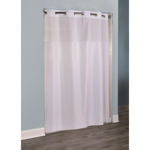 Cortina de Baño de Poliéster Nexline, Tejido Simple, 71" x 74", Blanco